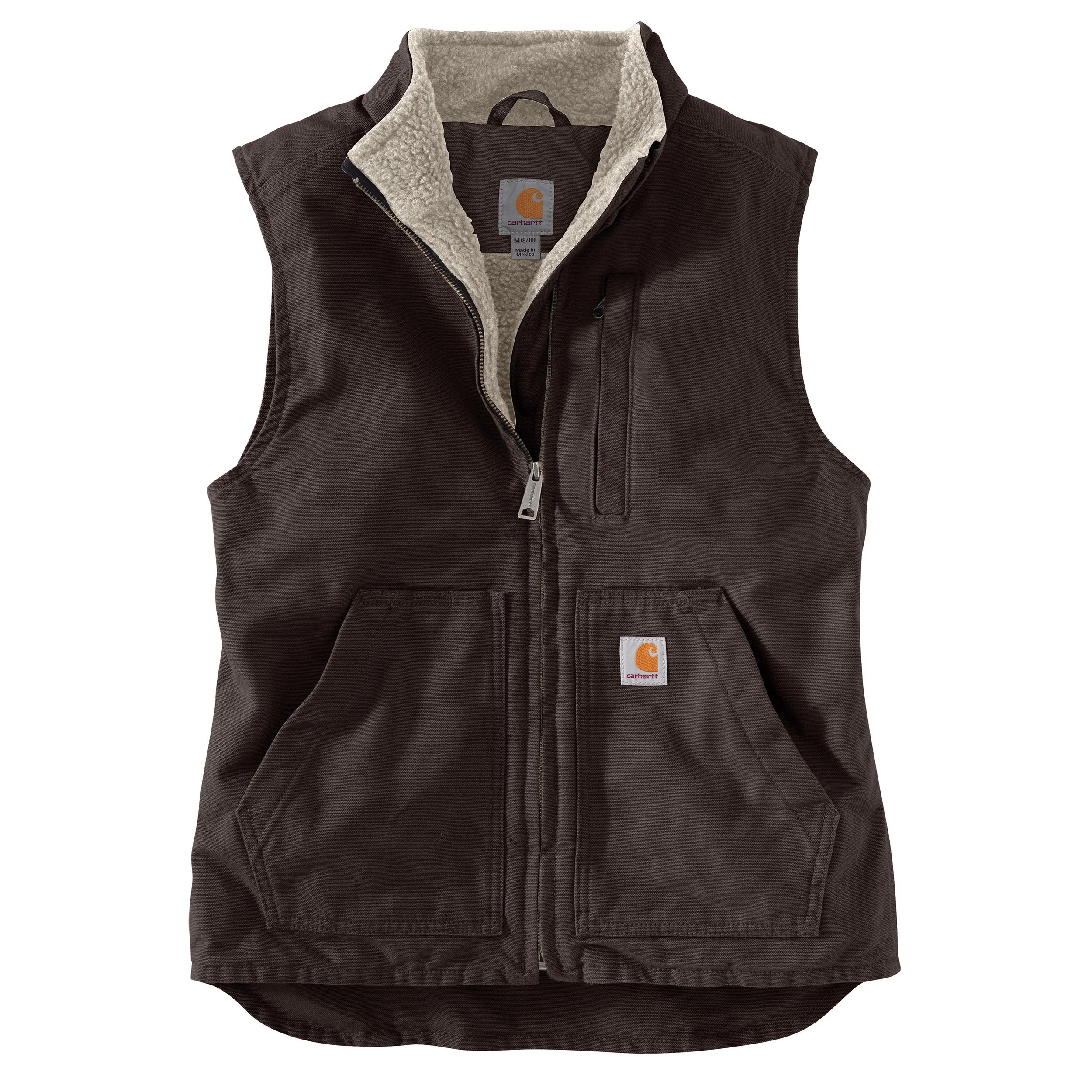 Carhartt Women s Relaxed Fit Washed Duck Sherpa Lined Mock Neck Vest Harvey Milling
